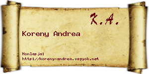 Koreny Andrea névjegykártya